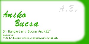 aniko bucsa business card